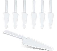 6 Pcs Disposable Plastic Cake Cutter Cake Pie Server Cutter Slicer Pizza Pastry Slicer for Kitchen Wedding Buffet