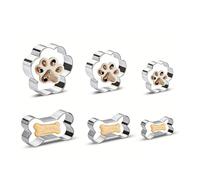 6 Pcs Dog Cookie Cutter Set, Cartoon Dog Bone & Paw Print Animal Cookie Cutters Dog Shaped Scone Cutter Mould for Baking Fondant Mini Pie DIY Biscuit Pastry Soap Cutter
