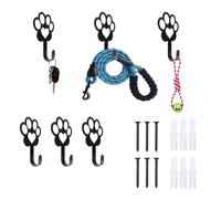 6 PCS Dog Paw Shaped Wall Hook Stainless Steel Wall Hooks Black Leash Hooks Wall Mounted Hanger with Nail for Coat, Key, Entryway, Hallway, Kitchen, Office Decoration