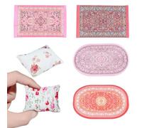 6 Pcs Dolls House Furniture,Dolls House Accessories,Furniture Set,Precise Carpet and Pillow Suitable for Decorating Toys in Kid and Collectors