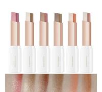 6 Pcs Double Colors Eyeshadow Stick Set - Rotating Upgraded Glitter Gradient Long Lasting Waterproof Shimmer Cream Eyeshadow