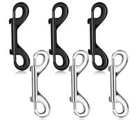 6 PCS Double Ended Bolt Snaps 3.5 Inch Heavy Duty Trigger Snap Metal Clips Key Holder Black Zinc Alloy Double Sided Clips for Pet Dog Leash Water Bucket Horse Feed Hammock Carabiner Home Farm