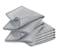 6 PCS Double Layer Non Scratch Wire Dishwashing Cloths Multipurpose Durable Steel Wire Cleaning Cloth 20x20 cm Two Layer Reusable Wire Dishcloths Rag Towel for Kitchen Dish Sink Stove Top