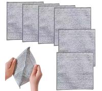 6 PCS Double Layer Wire Dishwashing Cloth Multipurpose Non Scratch Steel Wire Cleaning Cloth 20x20 cm Two Layer Reusable Metal Wire Washing Dishcloth Rag Towel for Kitchen Dish Sink Stove Top