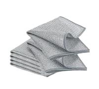 6 PCS Double Layer Wire Dishwashing Cloths Non Scratch Stainless Steel Cleaning Cloth 20x20 cm Two Layer Multi Purpose Metal Wire Dish Cleaning Cloths Rag Towel for Kitchen Dish Sink Stove Top