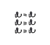 6 PCS Double Prong Robe Hooks, Dual Coat Hooks Black Double Door Hooks Chrome Coat Hook Cloth Hanger Hook Coat Hangers Metal Towel Hooks Bathroom Door