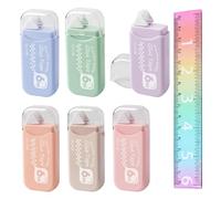 6 Pcs Double Sided Tape Roller and 1 Pcs Ruler, Double Sided Tape Pens with 1 Ruler - Ideal for Student Crafts, Card Making and School Projects in The UK