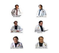6 PCS Dr Now Magnets Fridge, Dr. Nowzaradan Fridge Magnet, Funny Motivational Diet Helper Strong Cute Refrigerator Stickers 6 x 6 cm - Classic Quote - WHY YOU EAT SO MUCH