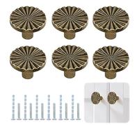 6 Pcs Drawer Knobs Set, 30mm Wardrobe Handles, Antique Brass Door Knobs, Zinc Alloy Kitchen Cabinet Knobss with Screws Vintage Drawer Handles for Cupboard Knobss, Wardrobe, Dresser Furniture Upgrade