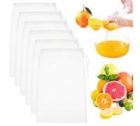 6 PCS Drawstring Straining Bag, 20 * 30cm Cheese Cloths for Straining, Reusable Cold Brew Coffee Cheese Cloths Strainer, Muslin Cloths for Cooking, Yogurt, Nut Milk, Food Straining