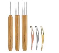 6 Pcs Dreadlock Crochet Hook,Hair Crochet Hook,Dreadlock Accessories,Includes 3Pcs Dreadlock Crochets with 1 Hook 2 Hooks 3 Hooks for Braid Craft (0.5 mm)