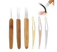 6 PCS Dreadlock Crochet Hook Tool Kit,0.5mm Crochet Hooks for Dreadlocks,Dreadlocks Needle for Braid Craft Maintenance (1/2/3 Hook)