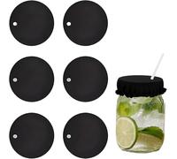6 Pcs Drink Covers Anti Spike,Anti Spikes Drink Covers,Black Drinks Cup Cover Spiking Prevention Scrunchie Accessories Reusable Wine Glass Cover Protector From Spiking Replacement Kit for Party,Bar