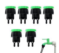 6 PCS Drip Irrigation Hose Connectors Professional Micro Irrigation Adapter Agriculture Irrigation Fitting 1/4 Inch Drip Irrigation Tubing x 3/4 or G2/1 Faucet Adapter for Solar Irrigation System Kit