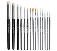 6 PCS Dry Brush Miniature Painting, 6 Size Miniature Paint Brushes, Drybrush Set, Equipped with 9 Fine Tipped Brushes for Beginners, Advanced and Professional Artists