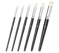 6 Pcs Dry Brush Miniature Painting Set, Model Paint Drybrush for Detail Blending Brushes for Miniatures Premium Goat Hairs Domed Drybrush Set, for Army Scale Model, Warhammer 40k, DND Miniatures