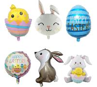 6 Pcs Easter Balloon Set Fun Easter Balloons Peter Rabbit Balloons Foil Balloons Easter Bunny Balloons Perfect for Easter Decorations and Celebrations Creative Balloon Decor for Party Festivals