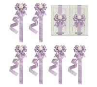 6 Pcs Easter Bunny Bow for Kitchen Cabinet Door Ribbon Bows with Hook & Loop Closure for Front Door Party Spring Holiday Decor,Spring Vintage Butterfly Wreath Bows Romantic Floral Bow (6PC)