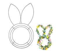 6 Pcs Easter Bunny Wreath Frame Wire Wreath Form Rabbit Shape for Easter DIY Craft Project Indoor Outdoor Holiday Hanging Decor 17 Inches (Bunny)
