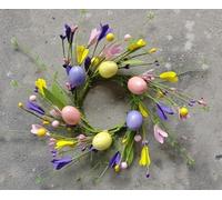 6 PCS Easter Egg Candle Rings Wreaths Artificial Easter Pastel Egg Candle Rings Holder with Berry Foliage Mini Spring Floral Wreath for Party Home Holiday Kitchen Table Centerpiece Farmhouse Decor