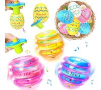 6 PCS Easter Eggs,Spinning Tops Toys,Gyroscope Egg Toy, Sensory Spinner Top Toy,Easter Decorations Fidget Ball Novelty Toys, Easter Egg Hunt, Easter Gifts for Kids Girls Boys