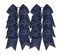 6 Pcs Elastic Cheer Bow Hair Bows Ribbon Pigtail Holder For School Girls Teens Cheerleader For Girls(Color 13)