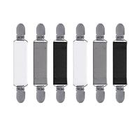 6 Pcs Elasticated Cinch Clip Set, Adjustable Sweater Cardigan Clips, Simple Elegant Clothing Chain Fit Clip for Glove Dresses Shawls Kids Adults Women Men-Black, Grey, White