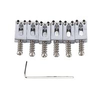 6 Pcs Electric Guitar Bridge Saddle, Standard Zinc Alloy Tremolo Bridge Roller Saddles for Replacement, Precise Tuning and Enhanced Sound Clarity for Stratocaster Style (Silver)