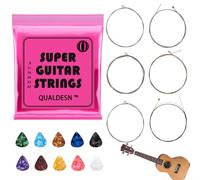 6 PCS Electric Guitar Strings, Strings for Ernie Ball，Super Slinky Nickel Wound Electric Guitar Strings 9-42 Gauge, Includes 10 Free Guitar Pick Plectrums