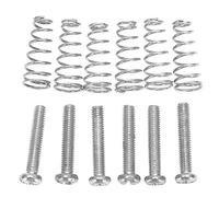 6 Pcs Electric Guitar Tremolo Bridge String Saddles Mount Adjust Conical Spring and Screws Silver