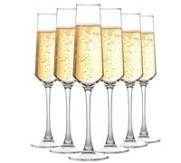 6 PCS Elegant 195ml Glass Champagne Flutes for Birthdays Weddings Christmas, Clear Champagne Glasses Perfect for Celebrations and Toasts Durable and Stylish Champagne Glasses