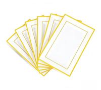 6 Pcs Elegant Plastic Platters, Reusable Serving Platter, Large White & Gold Rectangle Plastic Serving Trays for Parties, Snack,Food, Dessert, Cupcake Display
