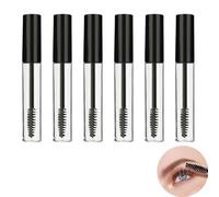 6 Pcs Empty Mascara Tube, Refillable Empty Mascara Tube, 10ml Eyelash Cream Clear Container Bottle for Castor Oil with Inner Plug Avoid Leaking (Black)