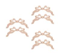 6 Pcs European Solid Wood Bow Appliques for Furniture Decoration | Unpainted Khaki Hollowout Design, Easy to Install, for Dressers and Mirror Frames Indoors