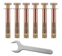 6 Pcs Expansion Screw Bolts, M10 x 12 x 80 mm Hex Bolt Sleeve Anchor Bolts, Heavy Duty Concrete Masonry Brick Wall Fixings Plugs Screws