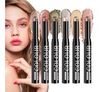6 Pcs Eye Brightener Stick - Master Your 1-Minute Makeup, Shimmer & Matte Eyeshadow Crayon Kit, High-Pigment Waterproof Formula, Travel-Friendly Portable Beauty Gift for Girls Beginners