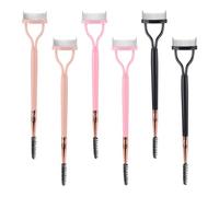 6 Pcs Eyelash Separator Comb with Spoolie Brush, Dual Head Lash Separator Tool Eye Lash Comb Brush (Black, Pink)