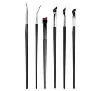 6 Pcs Eyeliner Makeup Brush Set Curved Eyebrow Concealer Brush Flat Fine Angled Eyeliner Brushes Eye Shadow Narrow Brush Slanted Angled Brow Brush