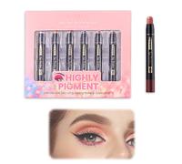 6 Pcs Eyeshadow Stick Set, Metallic Eyeshadow with Shimmer Cream Texture, Waterproof & Smudge-Proof for Everyday & Special Occasions