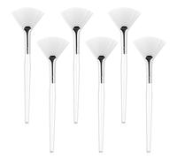 6 PCS Face Mask Brush Soft Facial Fan Brush & Acid Applicator for Peel, Sleeping & Mud Mask, Makeup - Cosmetic Applying Tools