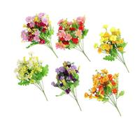 6 Pcs Fake Flowers, Artificial Flowers, Fake Flower Bouquet, Silk Flowers, Artificial Spring Daisy Flowers for Indoor and Outdoor, Spring Summer Fake Plants for Garden Home Party Decor (12pcs)