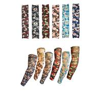 6 Pcs Fake Temporary Tattoo Sleeves Body Art Sunscreen Stockings Accessories in Camouflage Colors