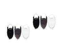 6 Pcs Fake White Beard Costume Accessory for Halloween Masquerades