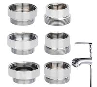 6 PCS Faucet Adapter Kit,Hose Adapter for Kitchen Tap,Tap Adapter for Kitchen Sink with Multiple Sizes from 16mm to 28mm,Suitable for Garden Hose, Sink Sprayers, Water Filters,with Gasket