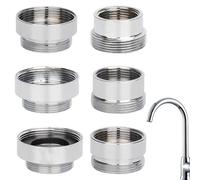 6 PCS Faucet Adapter Kit,Hose Adapter for Kitchen Tap,Tap Adapters for Kitchen Sink with Multiple Sizes from 16mm to 28mm,Suitable for Garden Hose, Sink Sprayers, Water Filters with Gasket