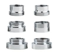 6 Pcs Faucet Adapter Kit, Universal Tap Adapter for Kitchen Sink, 16-28mm Metal Tap Adapter, Rust-Resistant Connector for Round Kitchen Bathroom Taps, Garden Hose, Sink Sprayers, Water Filters