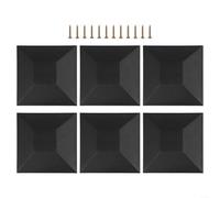 6 Pcs Fence Post Covers for 3.5 x 3.5 Wood Posts, Black Plastic Deck Post Protectors with 12 Screws, Installation for Outdoor Garden and Yard