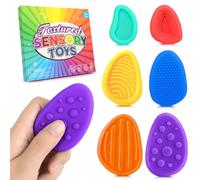 6 Pcs Fidget Toys Sensory Stone, Fidget Toys for Kids Adults, Worry Stone Fidget, Sensory Toys for Autism, Fidget Stress Toys for Anxiety Relief, Social Emotional Feelings Toys for Special Needs(A)