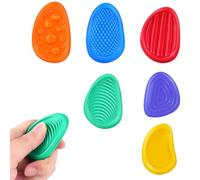 6 Pcs Fidget Toys Sensory Stone Textured Worry Silicone Anxiety Relief Pack Social Emotional Stress Calming Students Adults