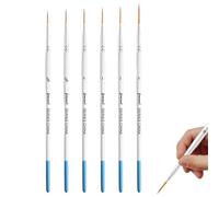 6 Pcs Fine Rigger Paint Brushes, Detail Nylon Tip for Acrylic Watercolour